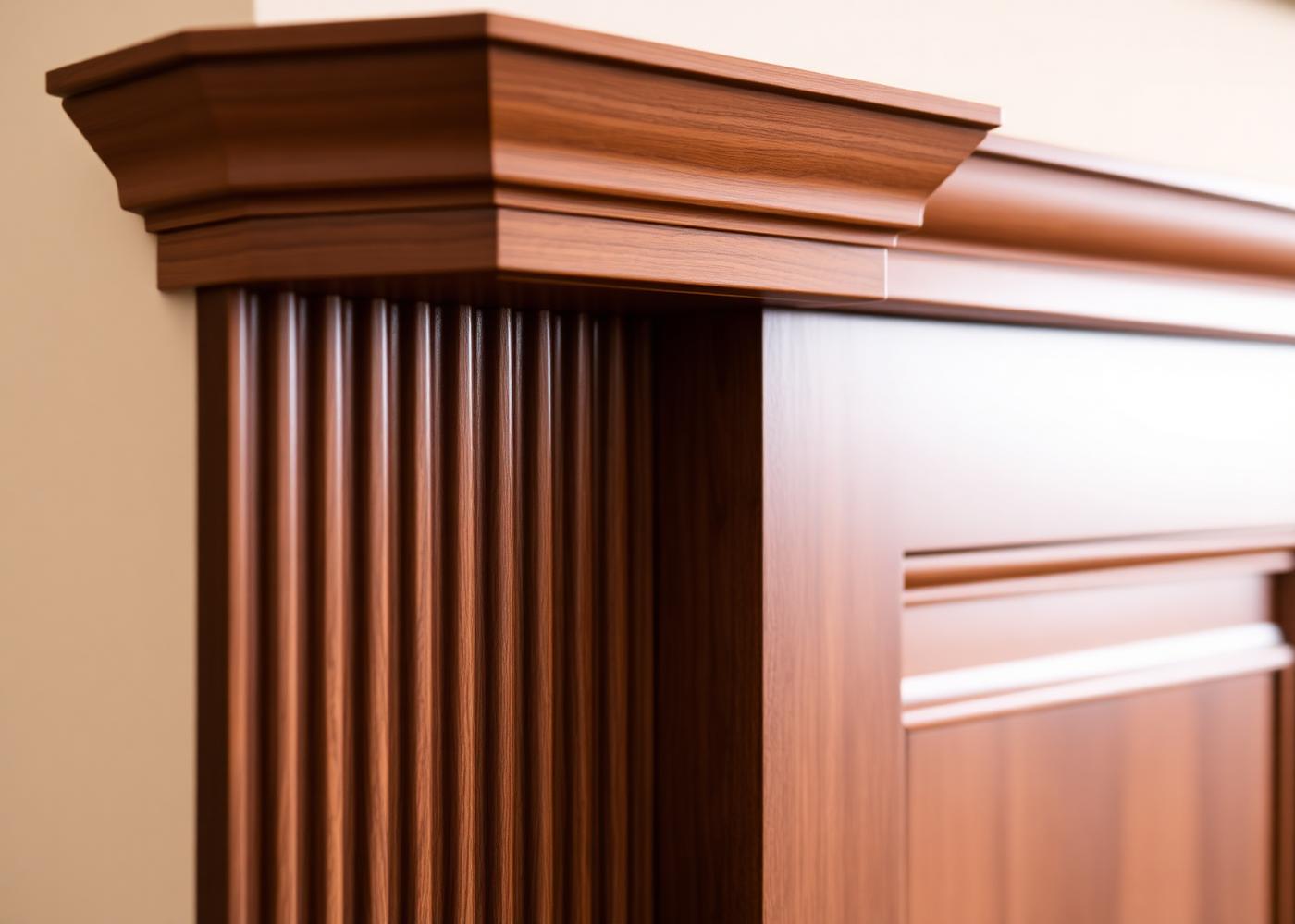 Custom hardwood millwork and fluted panel detail in a luxury interior